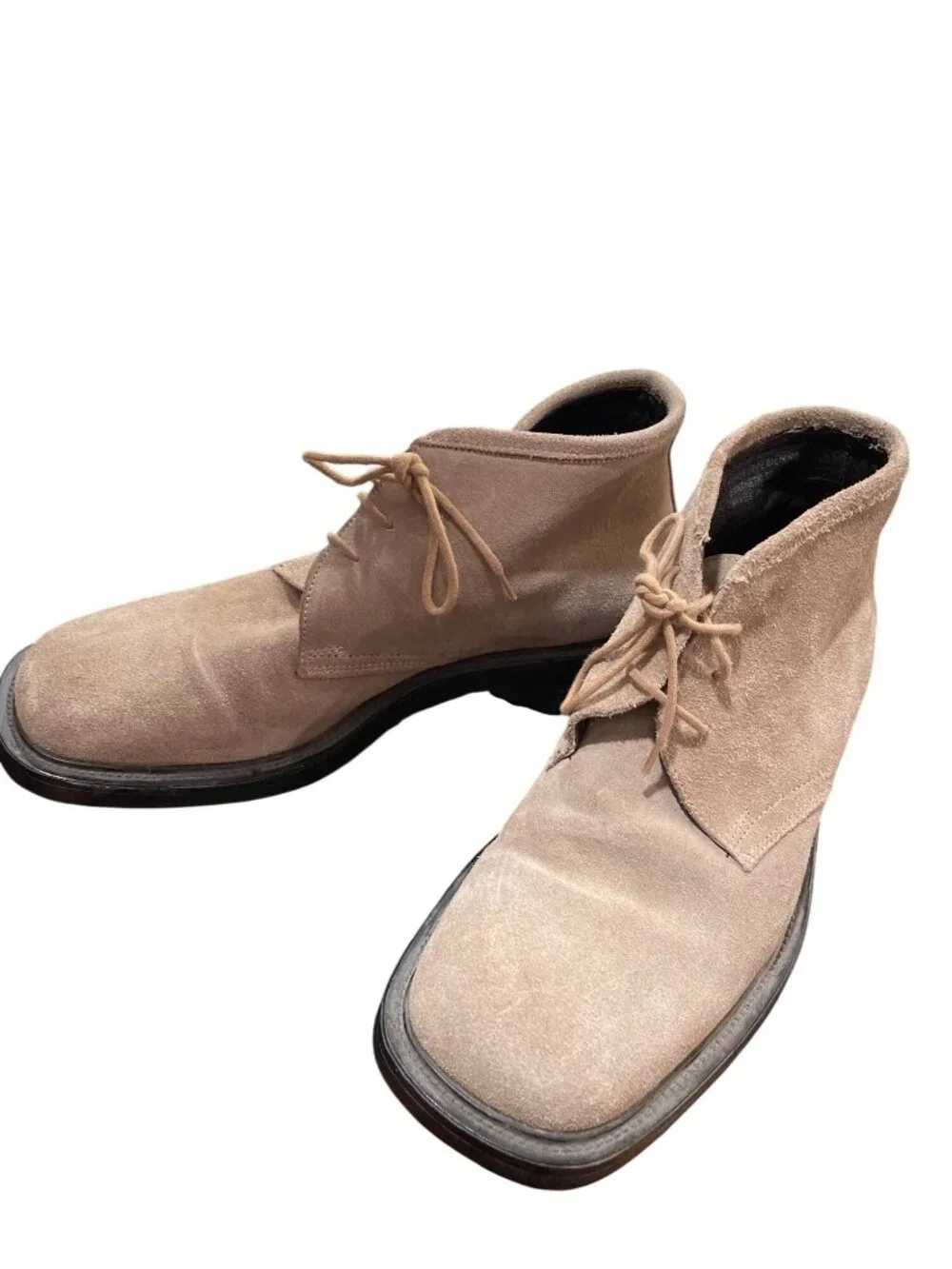 BachRach Mens beige leather suede chukka ankle boots sz 8.5 SKU 10-476